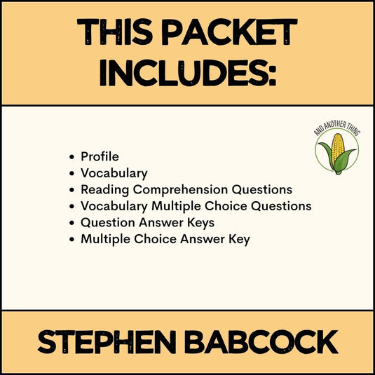 And Another Thing AG BIOGRAPHY, Stephen Babcock (ANNUAL)