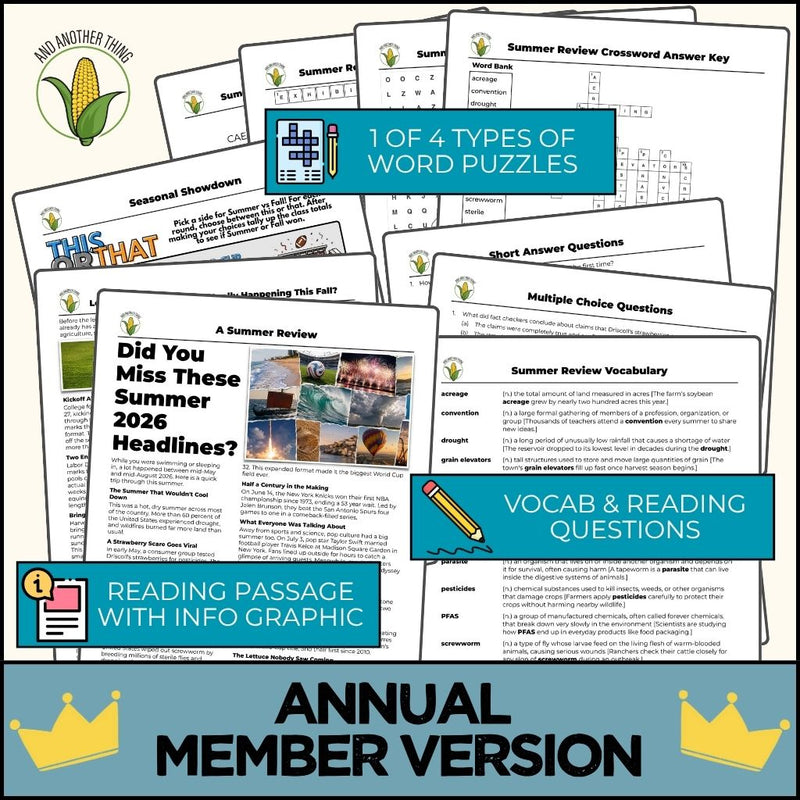 Load image into Gallery viewer, And Another Thing CURRENT EVENTS, Summer Review (ANNUAL)
