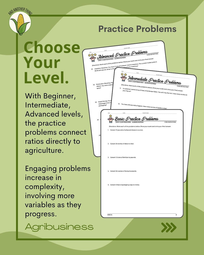 Load image into Gallery viewer, And Another Thing MATH APPLICATION, Agribusiness CONVERSIONS (ANNUAL)
