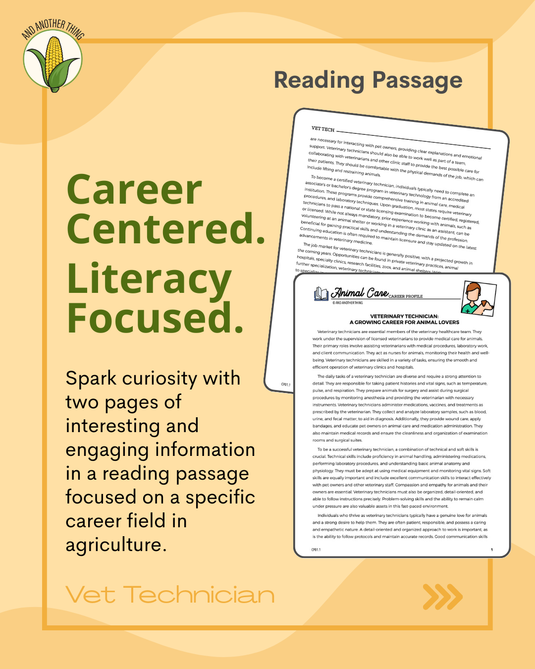 And Another Thing CAREER PROFILE, Vet Tech (MONTHLY)