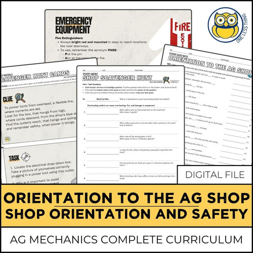 CCMEC02.3 ORIENTATION TO THE AG SHOP, Ag Mechanics Curriculum