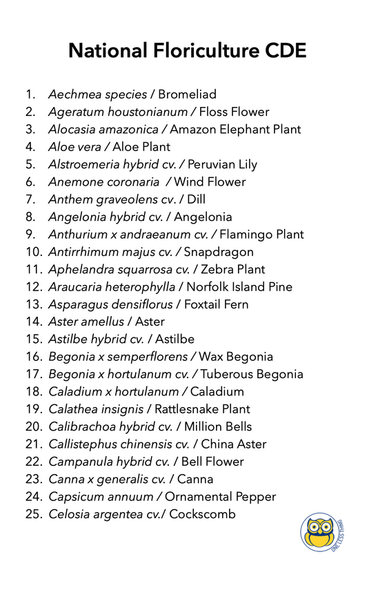 National Floriculture CDE Plant ID , IDPix Cards
