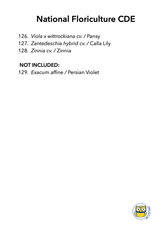 National Floriculture CDE Plant ID , IDPix Cards