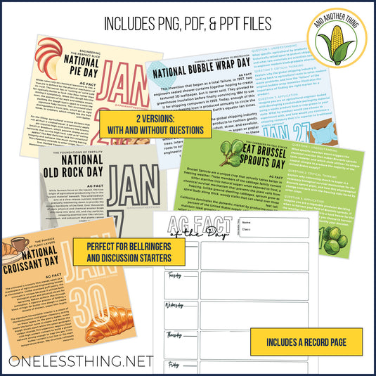 And Another Thing AG FACTS, JANUARY Celebration Days (FREE)