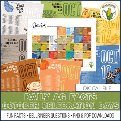And Another Thing AG FACTS, FALL Celebration Days (AUG-DEC)