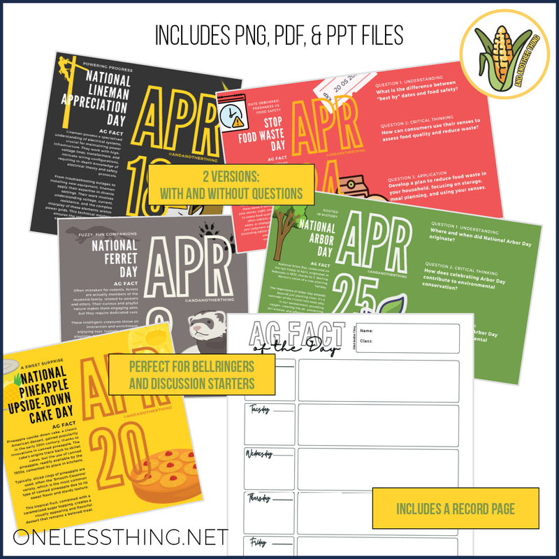 Load image into Gallery viewer, And Another Thing AG FACTS, SPRING Celebration Days (JAN-JUN)
