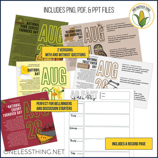 And Another Thing AG FACTS, AUGUST Celebration Days (FREE)