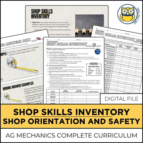 CCMEC02.2 SHOP SKILLS INVENTORY, Ag Mechanics Curriculum