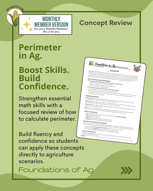 And Another Thing MATH APPLICATION, Foundations of Ag PERIMETER (MONTHLY)