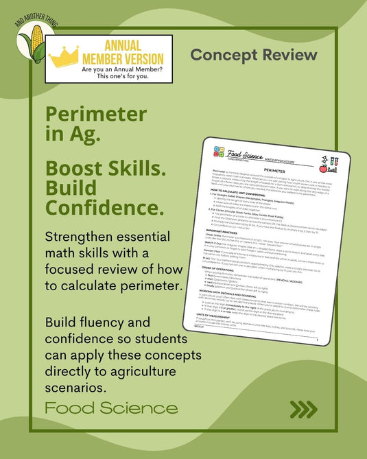 And Another Thing MATH APPLICATION, Food Science PERIMETER (ANNUAL)