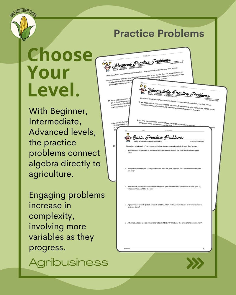 Load image into Gallery viewer, And Another Thing MATH APPLICATION, Agribusiness BASIC ALGEBRA
