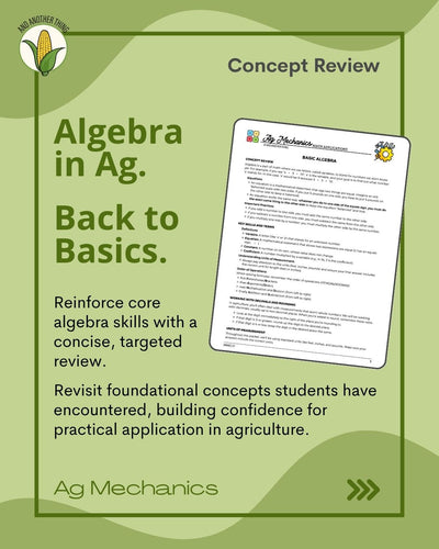And Another Thing MATH APPLICATION, Ag Mechanics BASIC ALGEBRA