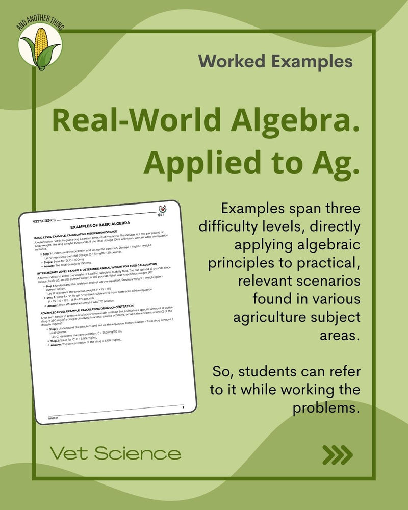 Load image into Gallery viewer, And Another Thing MATH APPLICATION, Vet Science BASIC ALGEBRA
