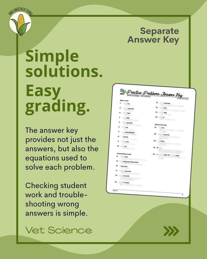 Load image into Gallery viewer, And Another Thing MATH APPLICATION, Vet Science BASIC ALGEBRA
