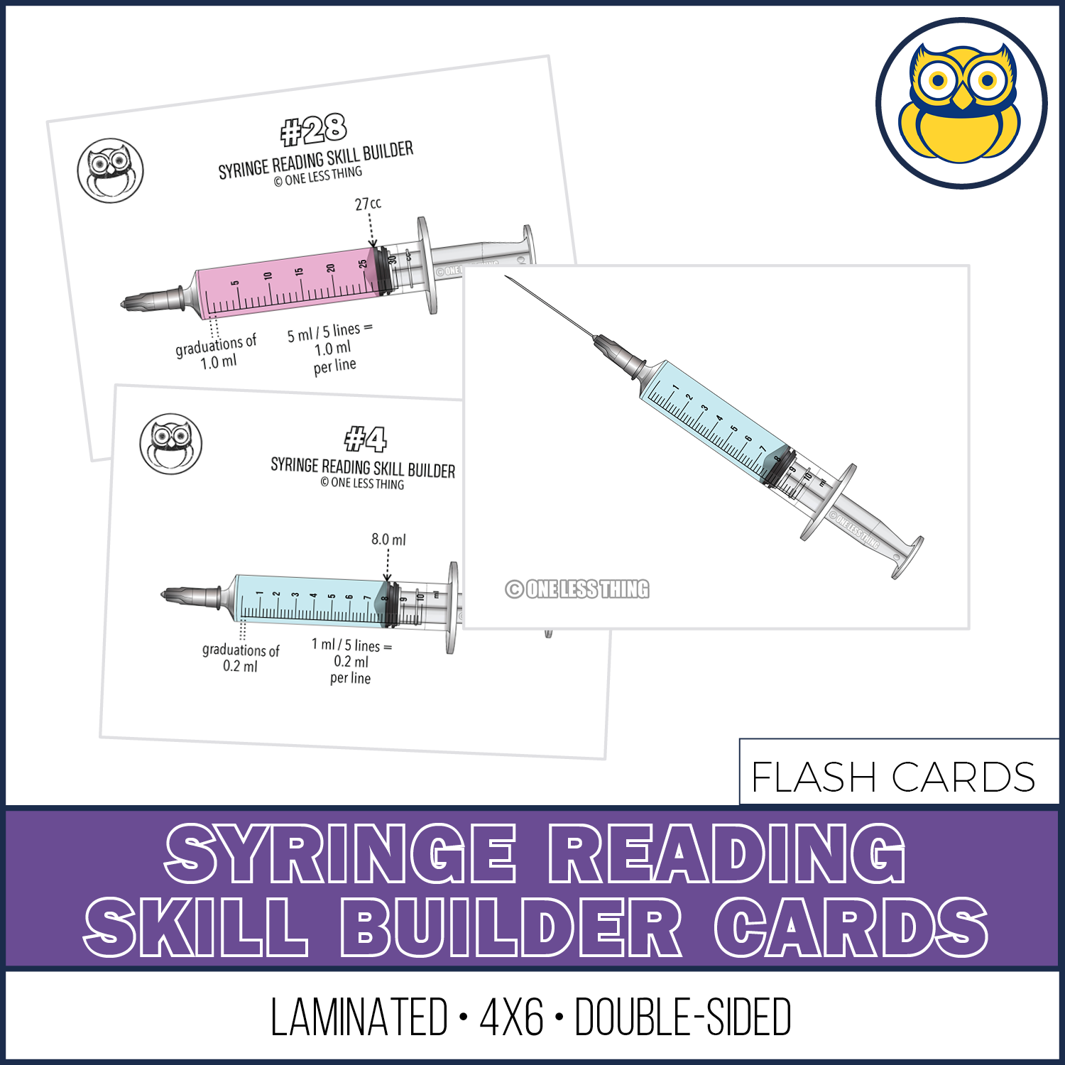 Syringe Reading Skill Builder Cards One Less Thing