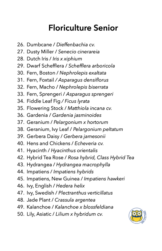 Floriculture ID Senior, IDPix Cards