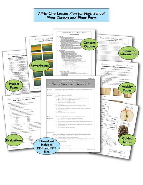 Plant Classes and Parts High School, All-In-One Lesson Plan Download