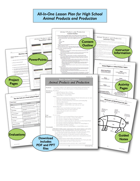Animal Products and Production High School, All-In-One Lesson Plan Download