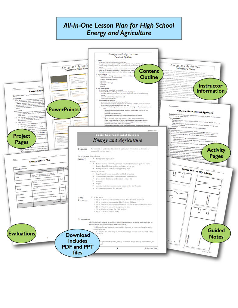 Energy and Agriculture High School, All-In-One Lesson Plan Download