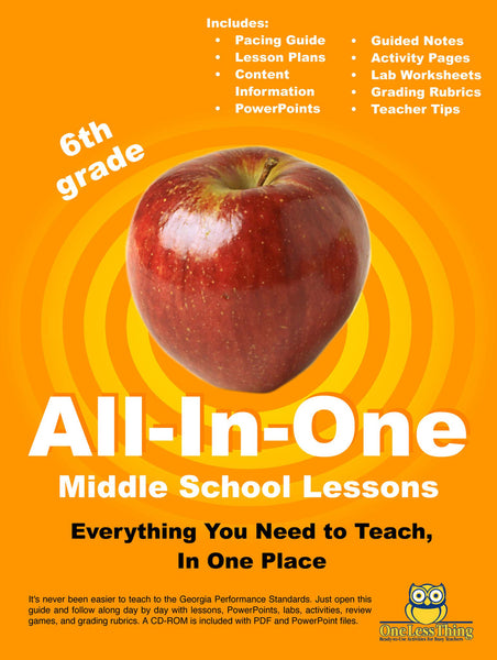*Middle School 6th Grade, All-In-One Lesson Plans (download only)