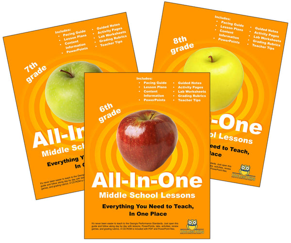 *Middle School Package, All-In-One Lesson Plans (Printed copy included)