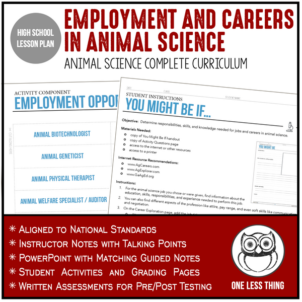 CCANS01.3 Employment and Careers, Animal Science Complete Curriculum