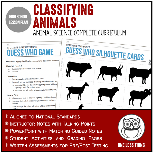 CCANS02.3 Classifying Animals, Animal Science Complete Curriculum