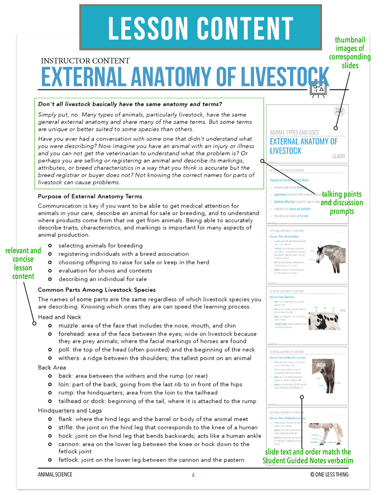 CCANS03.2 External Anatomy of Livestock, Animal Science Complete Curriculum