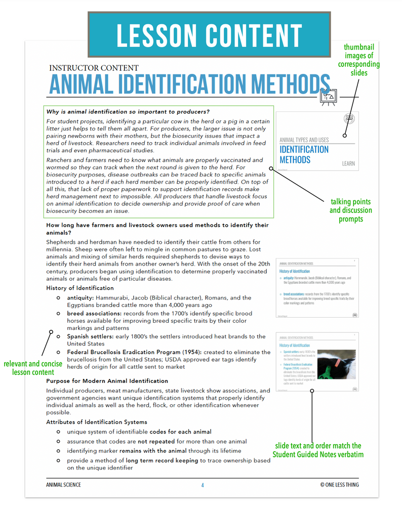 CCANS03.4 Animal Identification Methods, Animal Science Complete Curriculum