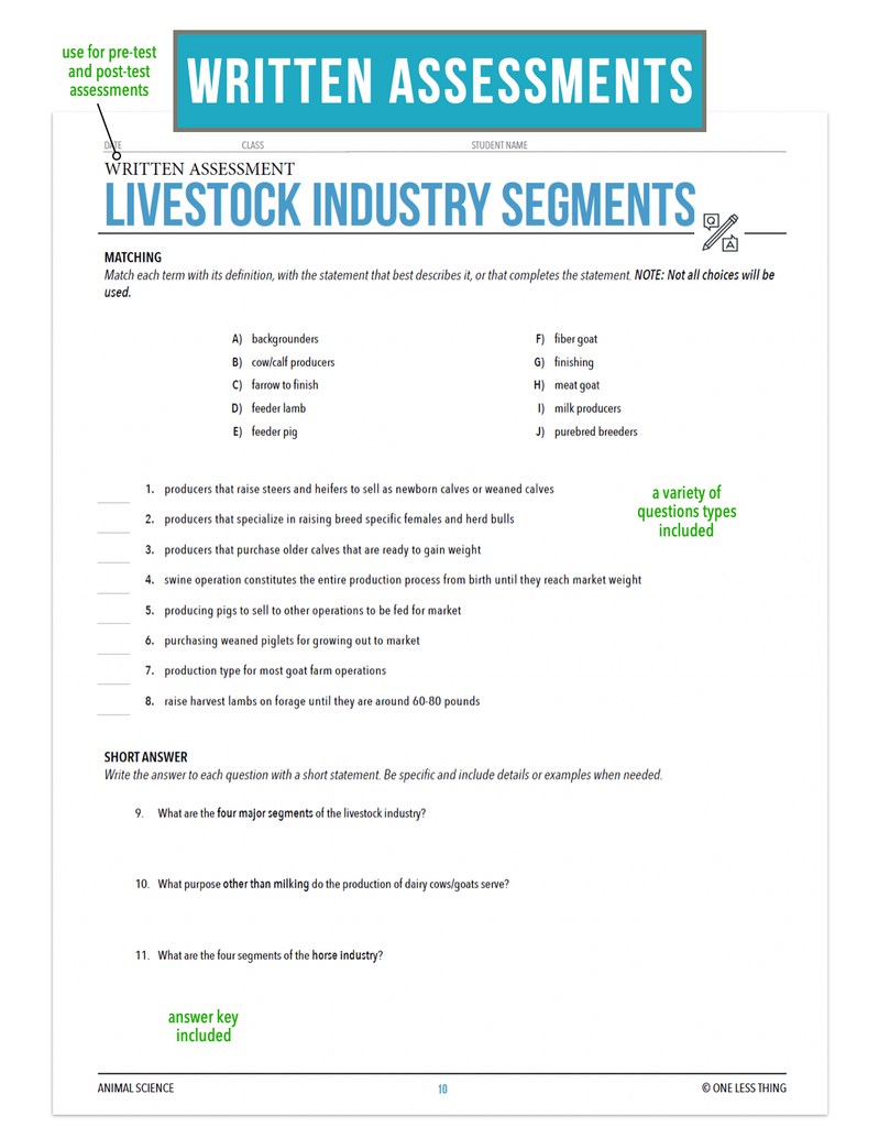 CCANS05.1 Livestock Industry Segments, Animal Science Complete Curriculum