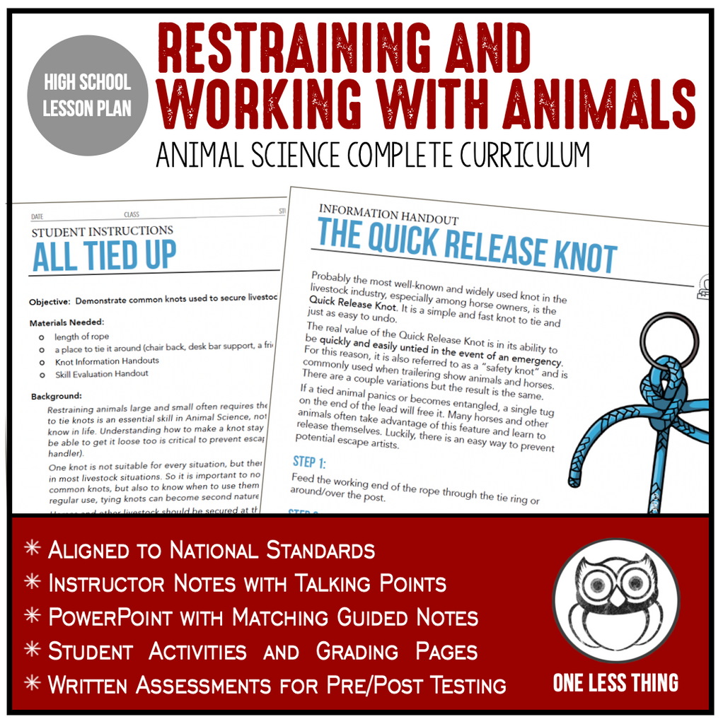 CCANS06.2 Restraining and Working with Animals, Animal Science Complete Curriculum