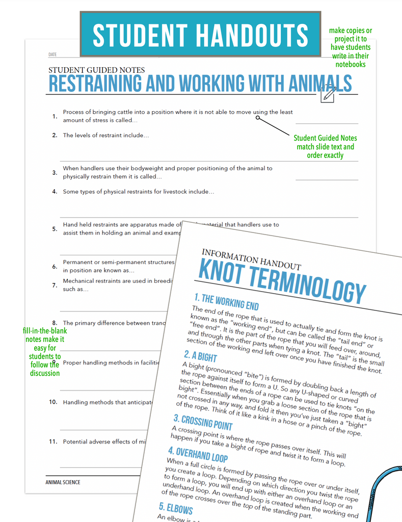 CCANS06.2 Restraining and Working with Animals, Animal Science Complete Curriculum