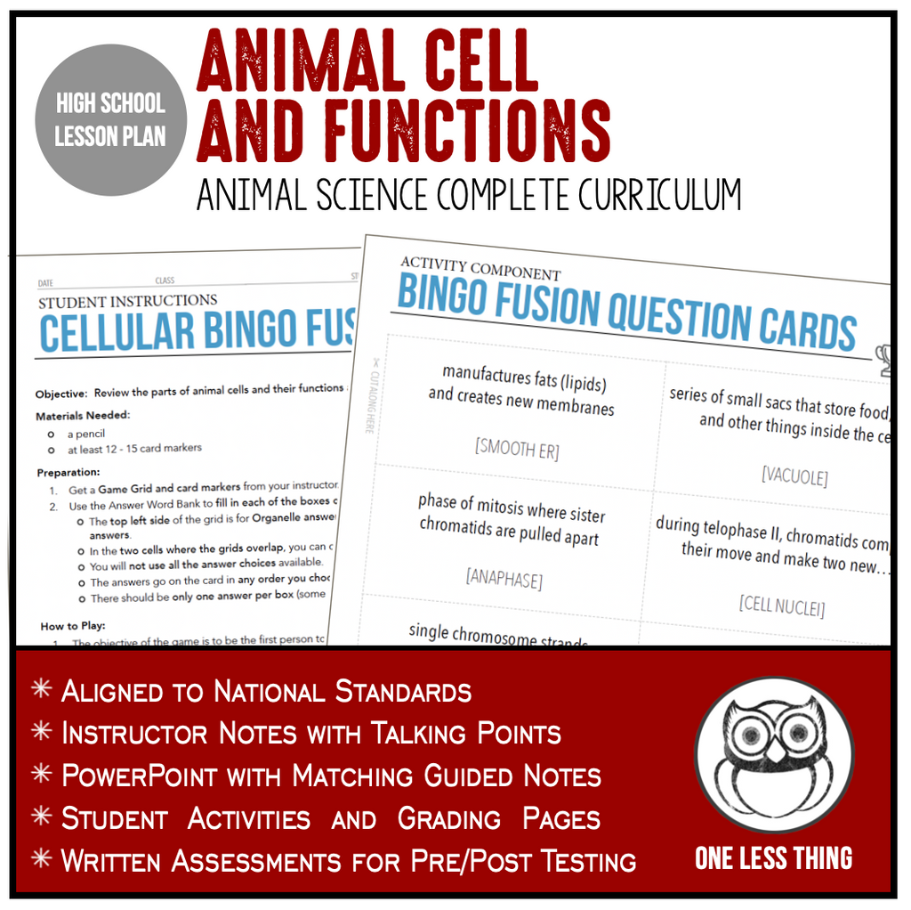 CCANS07.1 Animal Cells and Functions, Animal Science Complete Curriculum