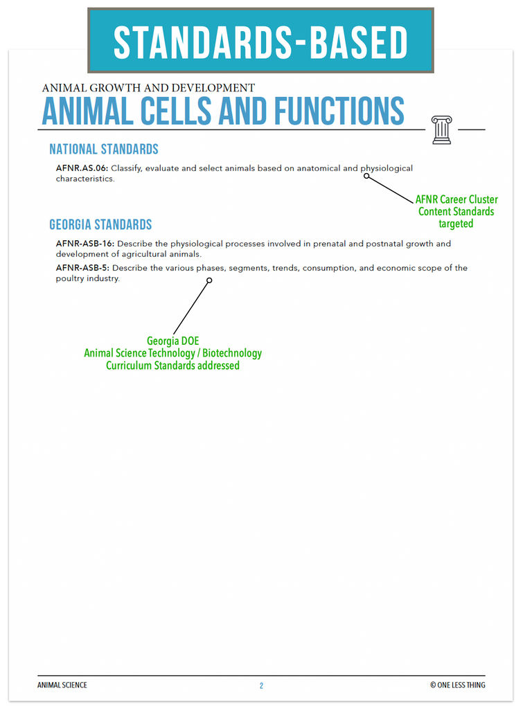 CCANS07.1 Animal Cells and Functions, Animal Science Complete Curriculum