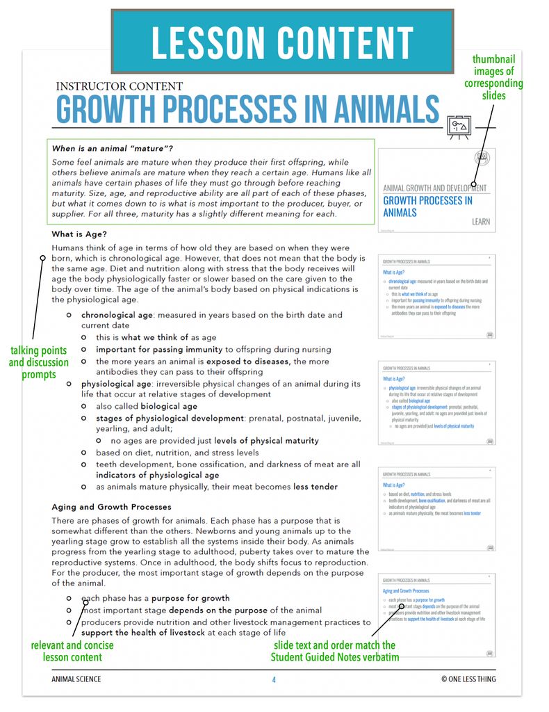 CCANS07.2 Growth Processes, Animal Science Complete Curriculum