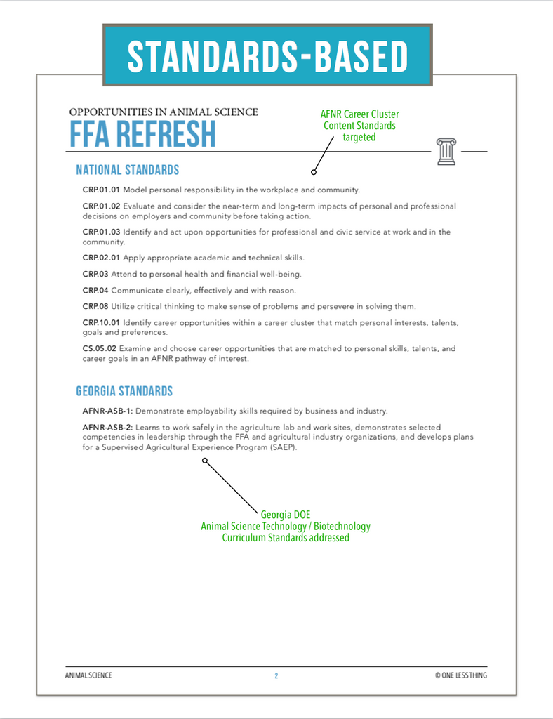 CCANS01.1 FFA Refresh, Animal Science Complete Curriculum