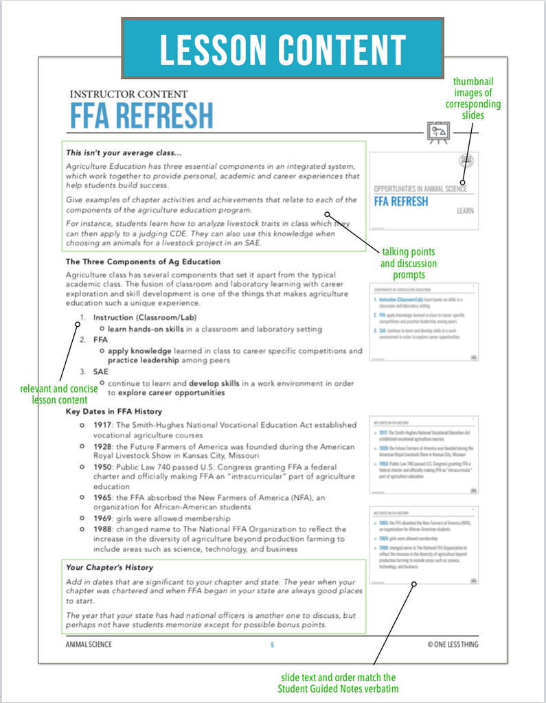 CCANS01.1 FFA Refresh, Animal Science Complete Curriculum