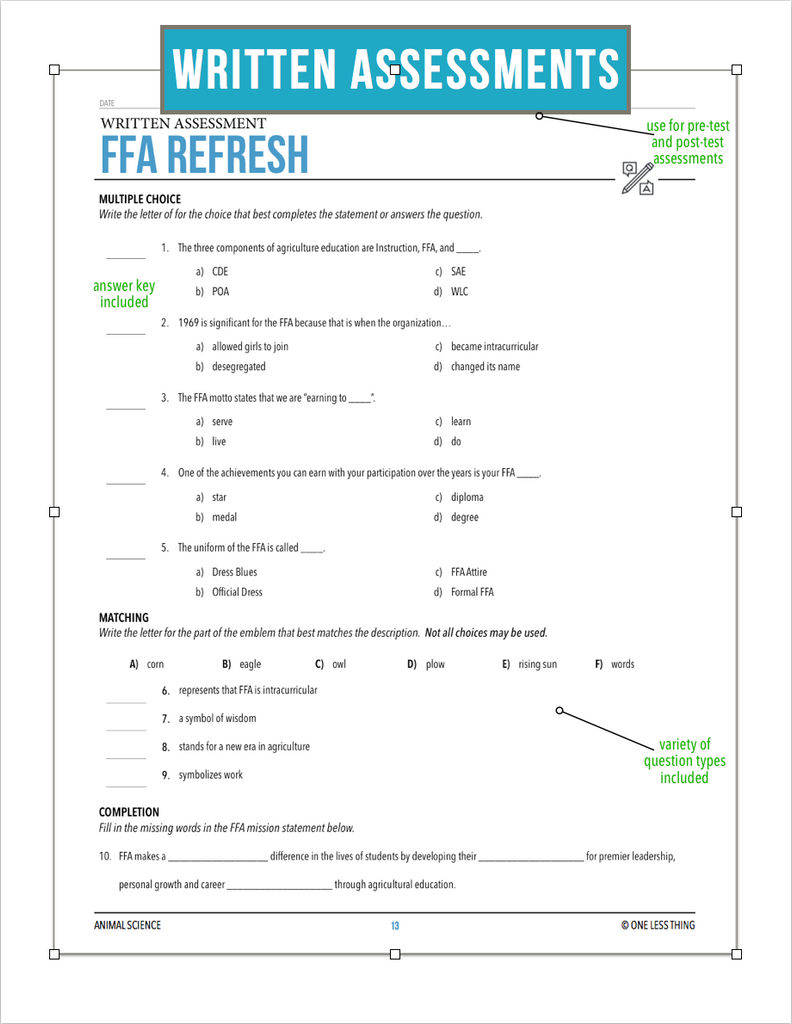 CCANS01.1 FFA Refresh, Animal Science Complete Curriculum