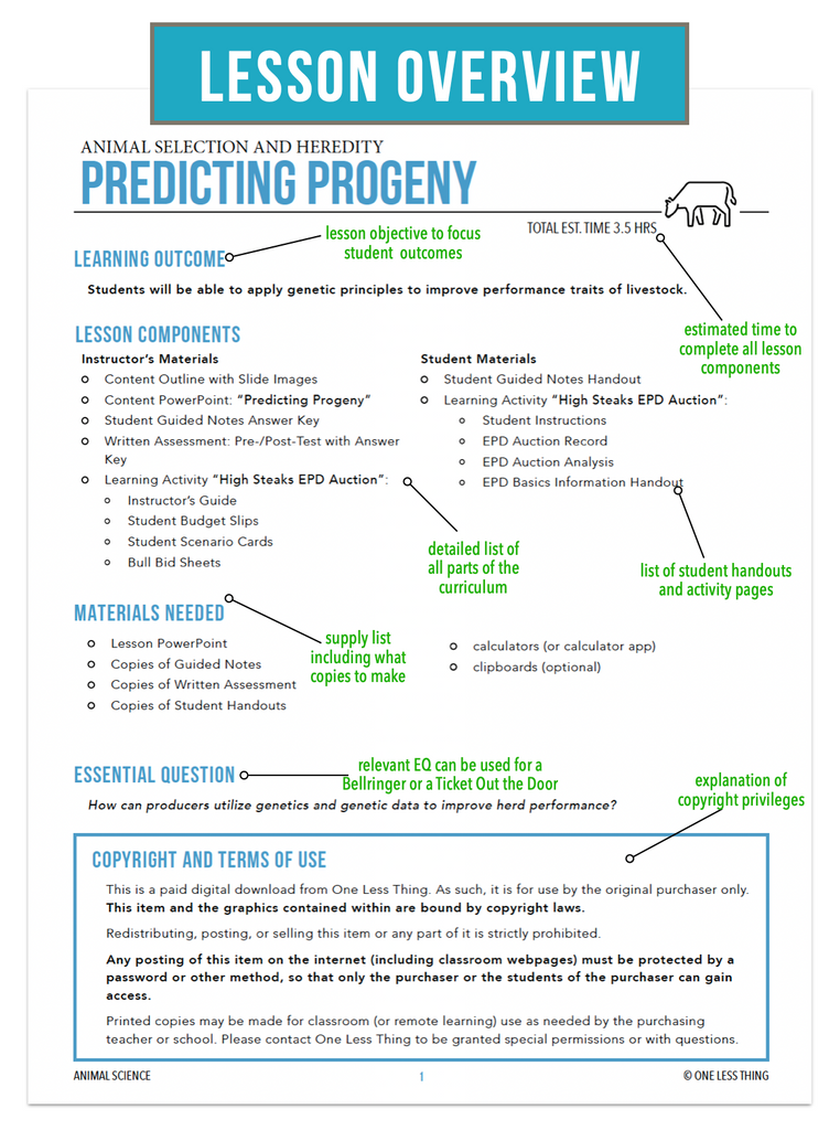 CCANS10.2 Predicting Progeny, Animal Science Complete Curriculum