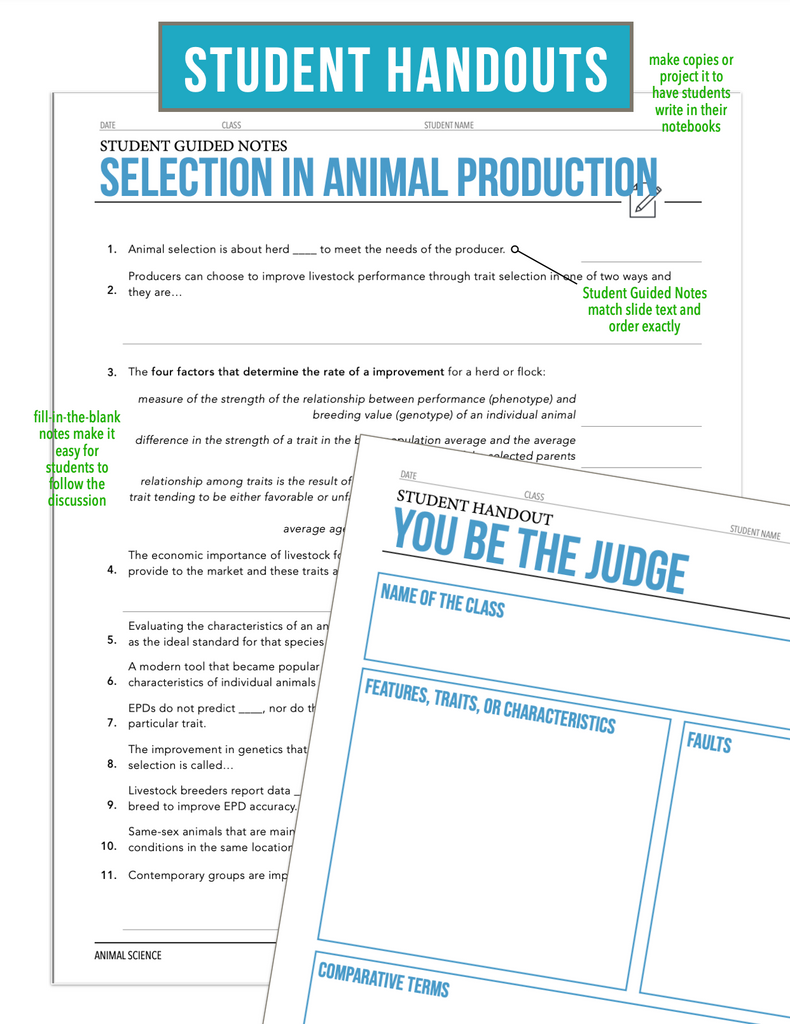 CCANS10.3 Selection in Animal Production, Animal Science Complete Curriculum