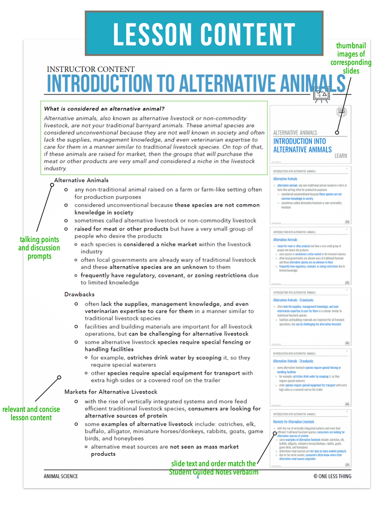 CCANS12.1 Introduction to Alternative Animals, Animal Science Complete Curriculum
