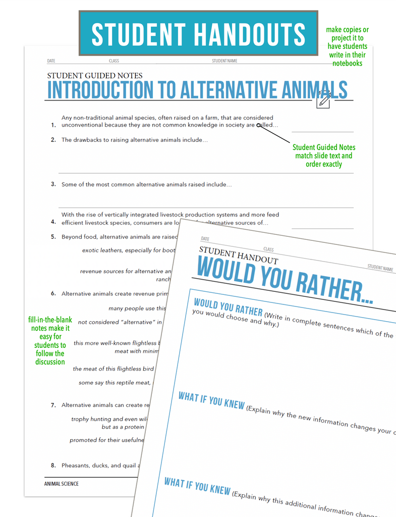 CCANS12.1 Introduction to Alternative Animals, Animal Science Complete Curriculum