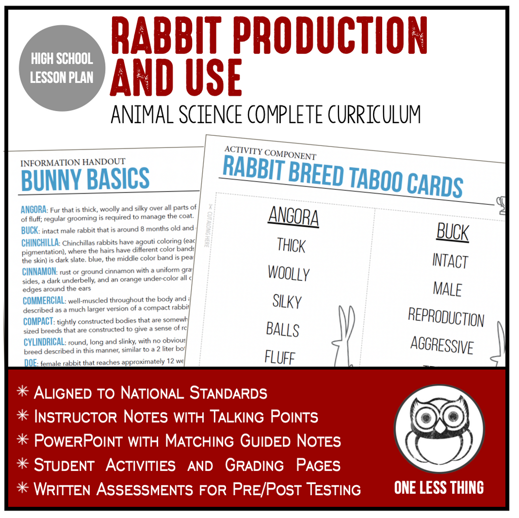 CCANS12.3 Rabbit Production and Use, Animal Science Complete Curriculum