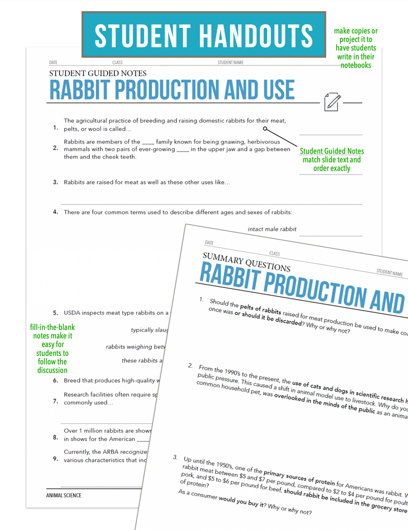 Load image into Gallery viewer, CCANS12.3 Rabbit Production and Use, Animal Science Complete Curriculum
