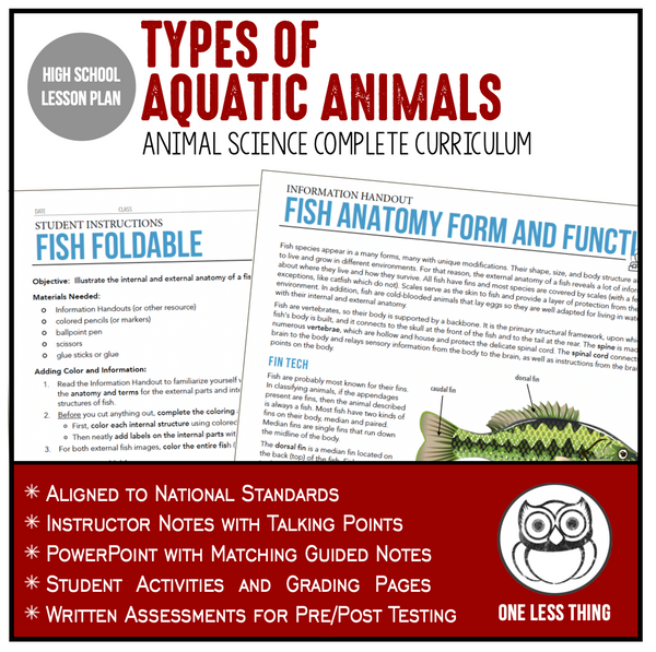 CCANS13.1 Types of Aquatic Animals, Animal Science Complete Curriculum