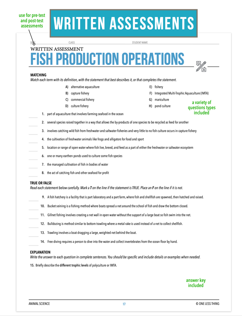 CCANS13.2 Fish Production, Animal Science Complete Curriculum