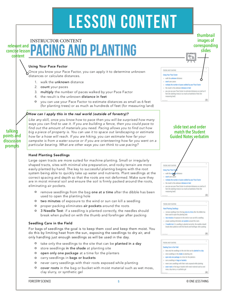 Load image into Gallery viewer, CCFOR05.4 Pacing and Planting, Forestry Complete Curriculum
