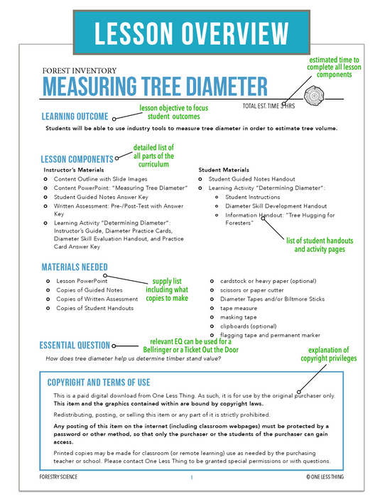 CCFOR10.2 Measuring Tree Diameter, Forestry Complete Curriculum