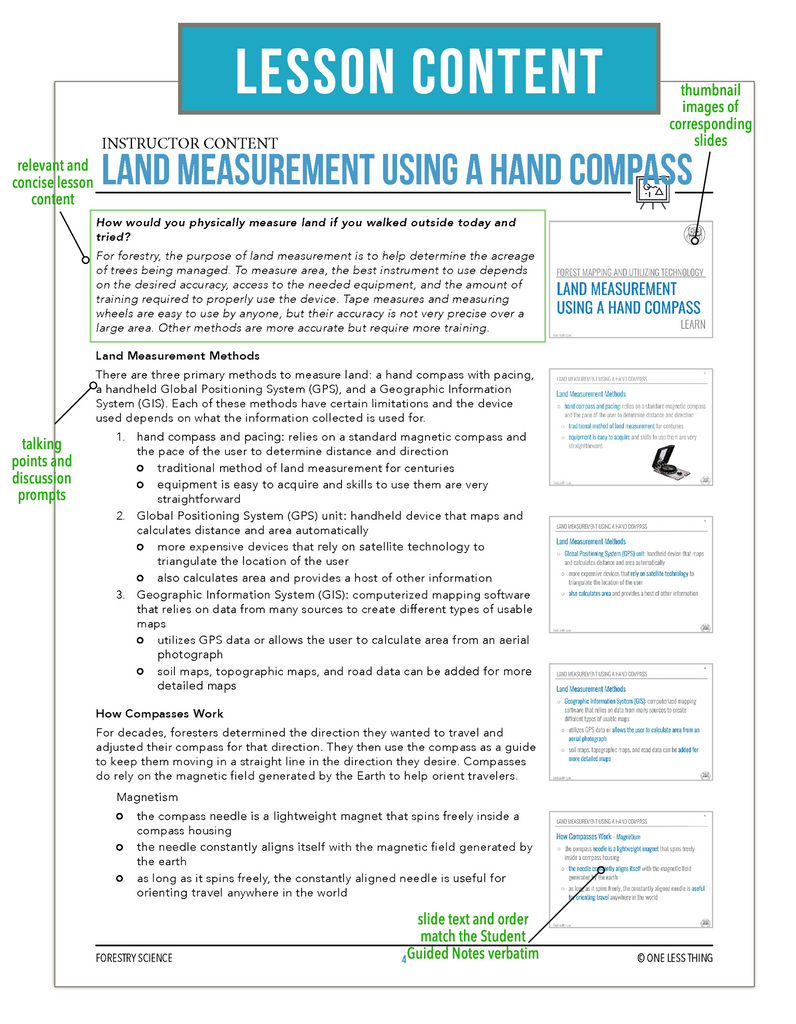 CCFOR11.1 Land Measurement with a Compass, Forestry Complete Curriculum