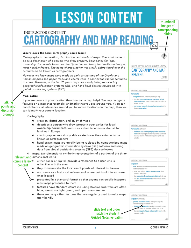 Cartography Activity CCFOR11.3 Cartography and Map Reading, Forestry Complete Curriculum ...